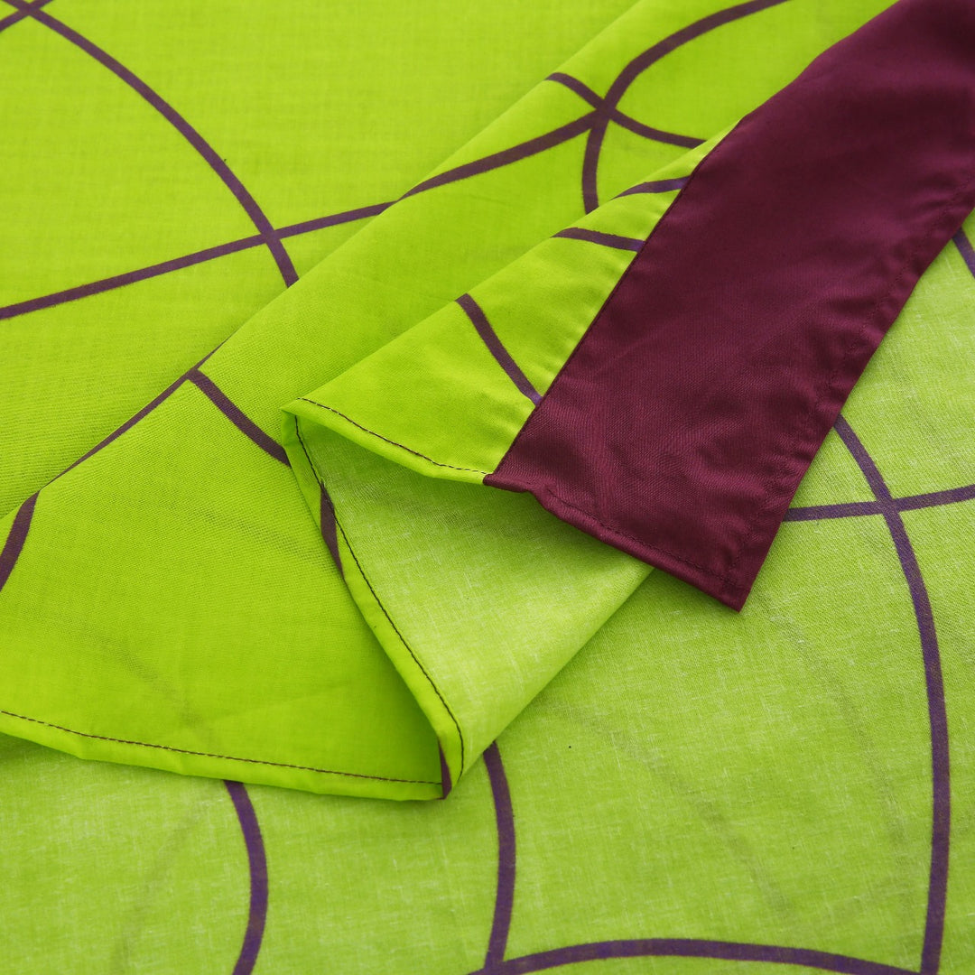 3 Pcs Cuffed Printed Bedsheet Set - 1352