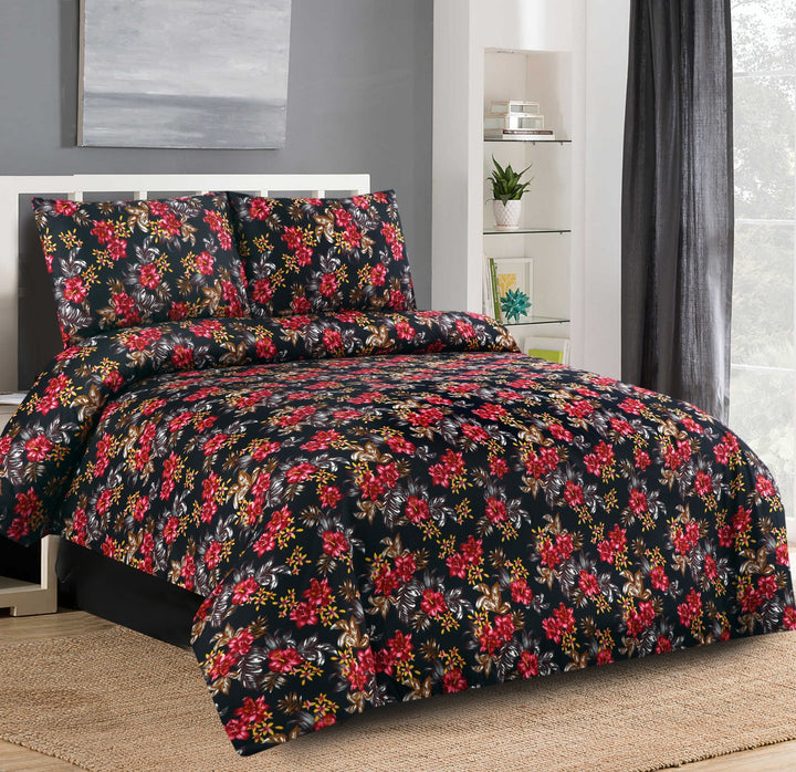 3 Pcs Premium Printed Bedsheet Set - 1358