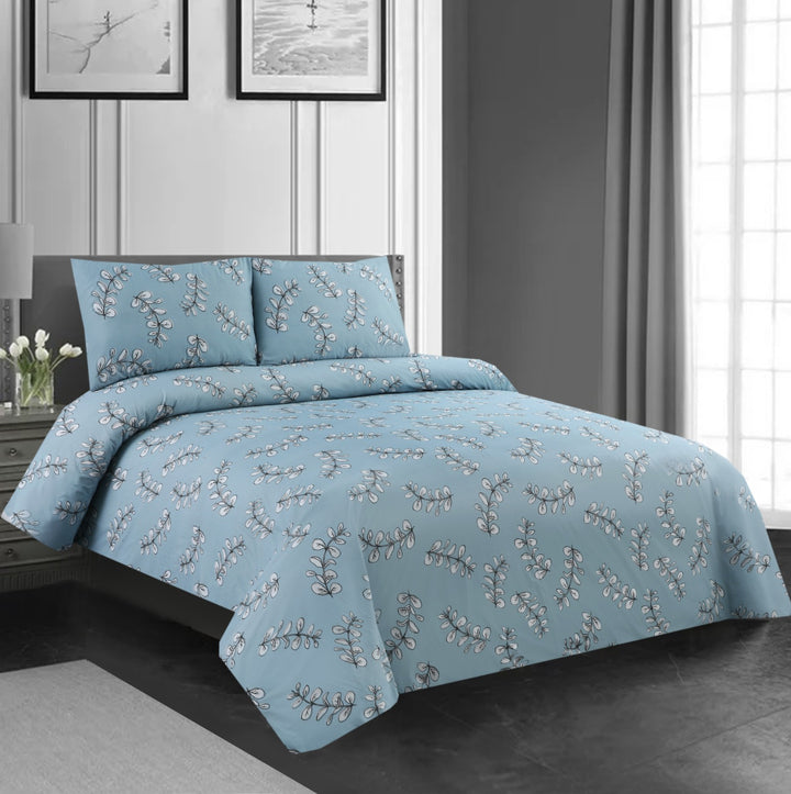 3 Pcs Premium Printed Bedsheet Set - 1359