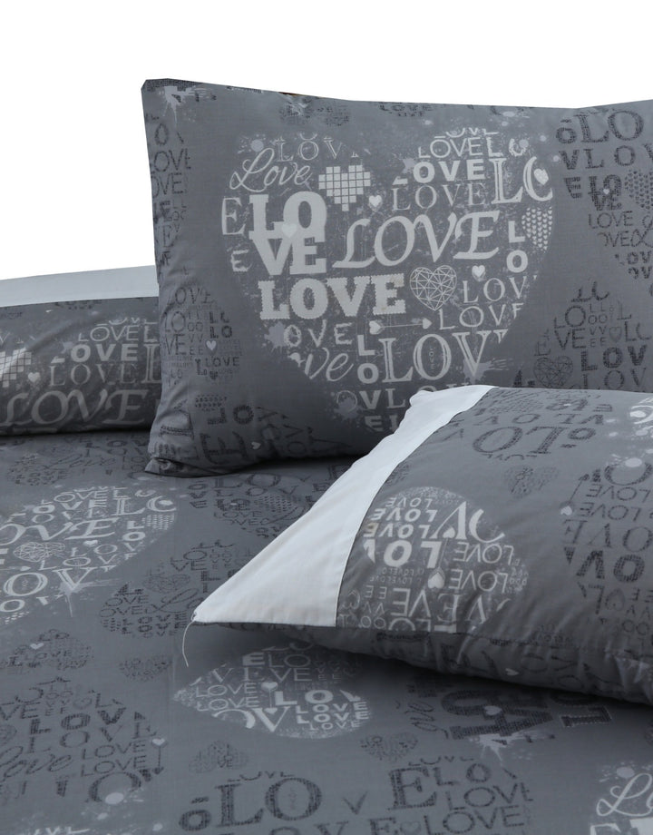 3 Pcs Cuffed Printed Bedsheet Set - 1361
