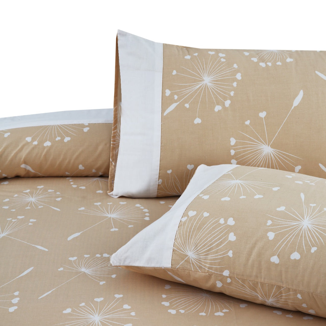 3 Pcs Cuffed Printed Bedsheet Set - 1386