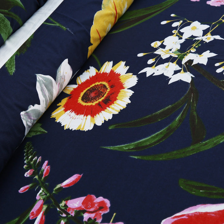 3 Pcs Cuffed Printed Bedsheet Set - 1388