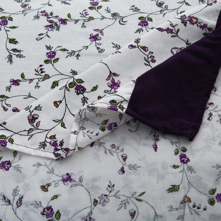 3 Pcs Cuffed Printed Bedsheet Set - 1390