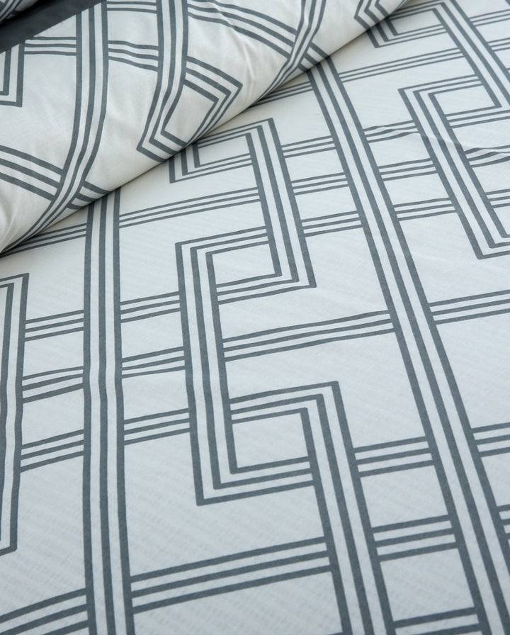 3 Pcs Cuffed Printed Bedsheet Set - 1396