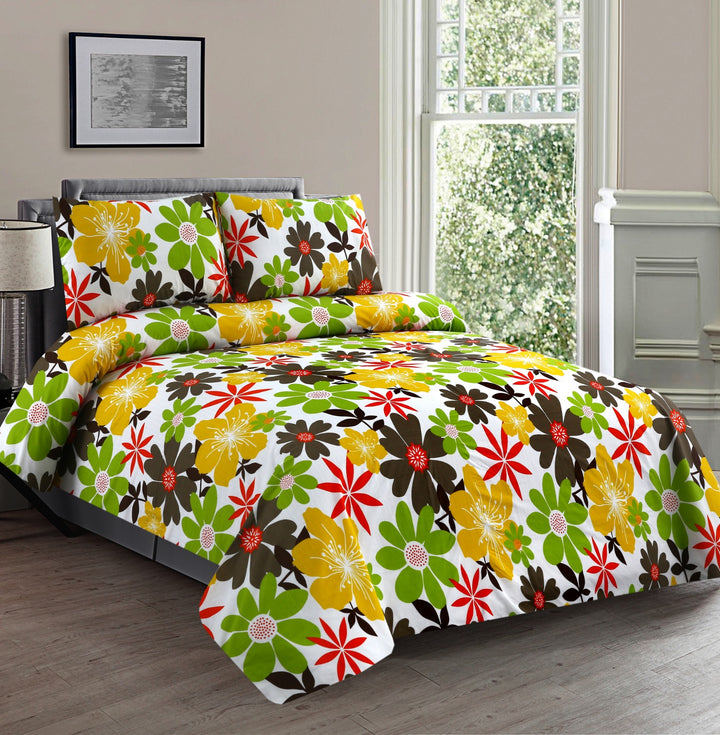 3 Pcs Premium Printed Bedsheet Set - 1397