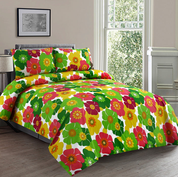 3 Pcs Premium Printed Bedsheet Set - 1398