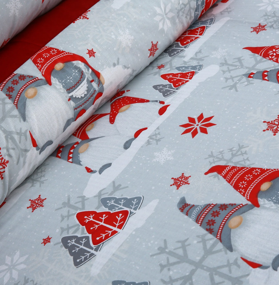 3 Pcs Cuffed Printed Bedsheet Set - 1406