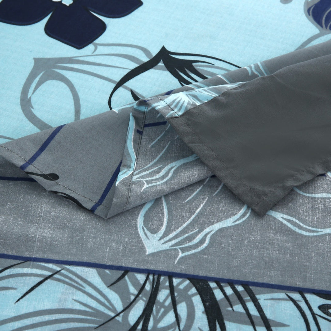 3 Pcs Cuffed Printed Bedsheet Set - 1410
