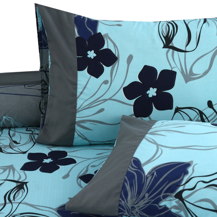 3 Pcs Cuffed Printed Bedsheet Set - 1410