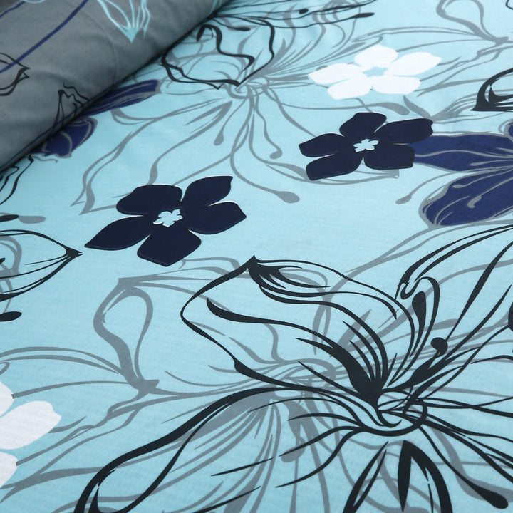 3 Pcs Cuffed Printed Bedsheet Set - 1410