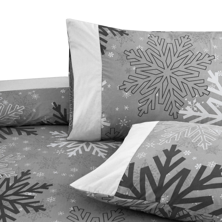 3 Pcs Cuffed Printed Bedsheet Set - 1411