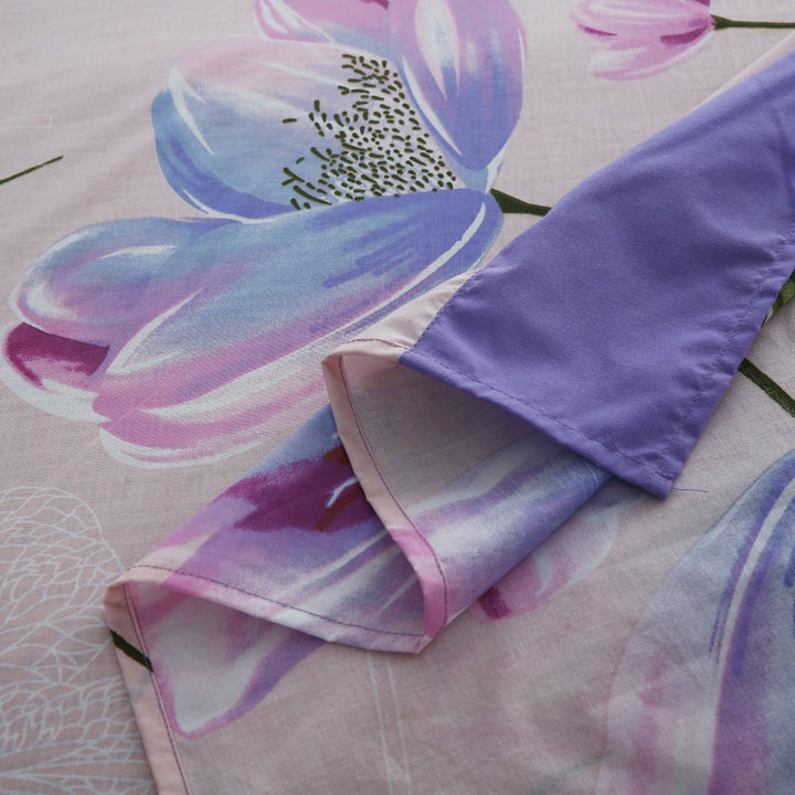 3 Pcs Cuffed Printed Bedsheet Set - 1413