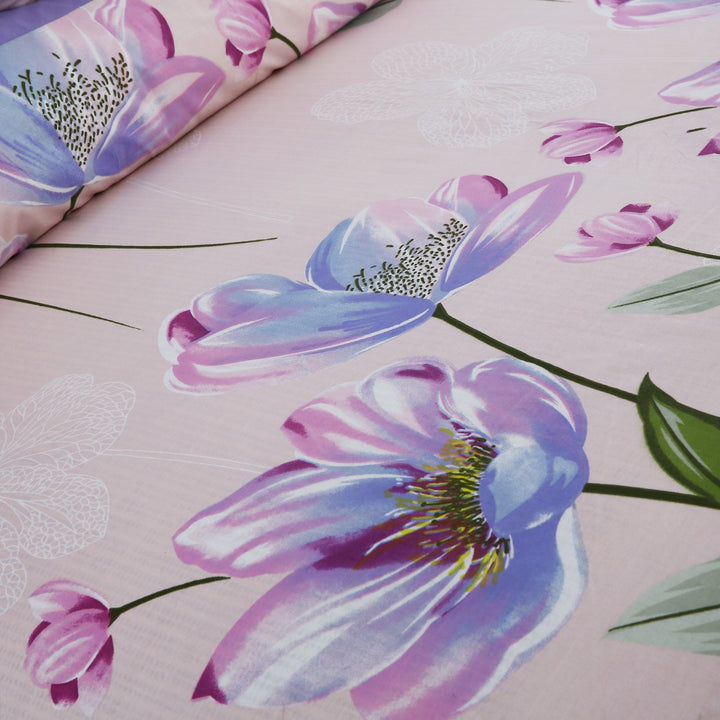 3 Pcs Cuffed Printed Bedsheet Set - 1413