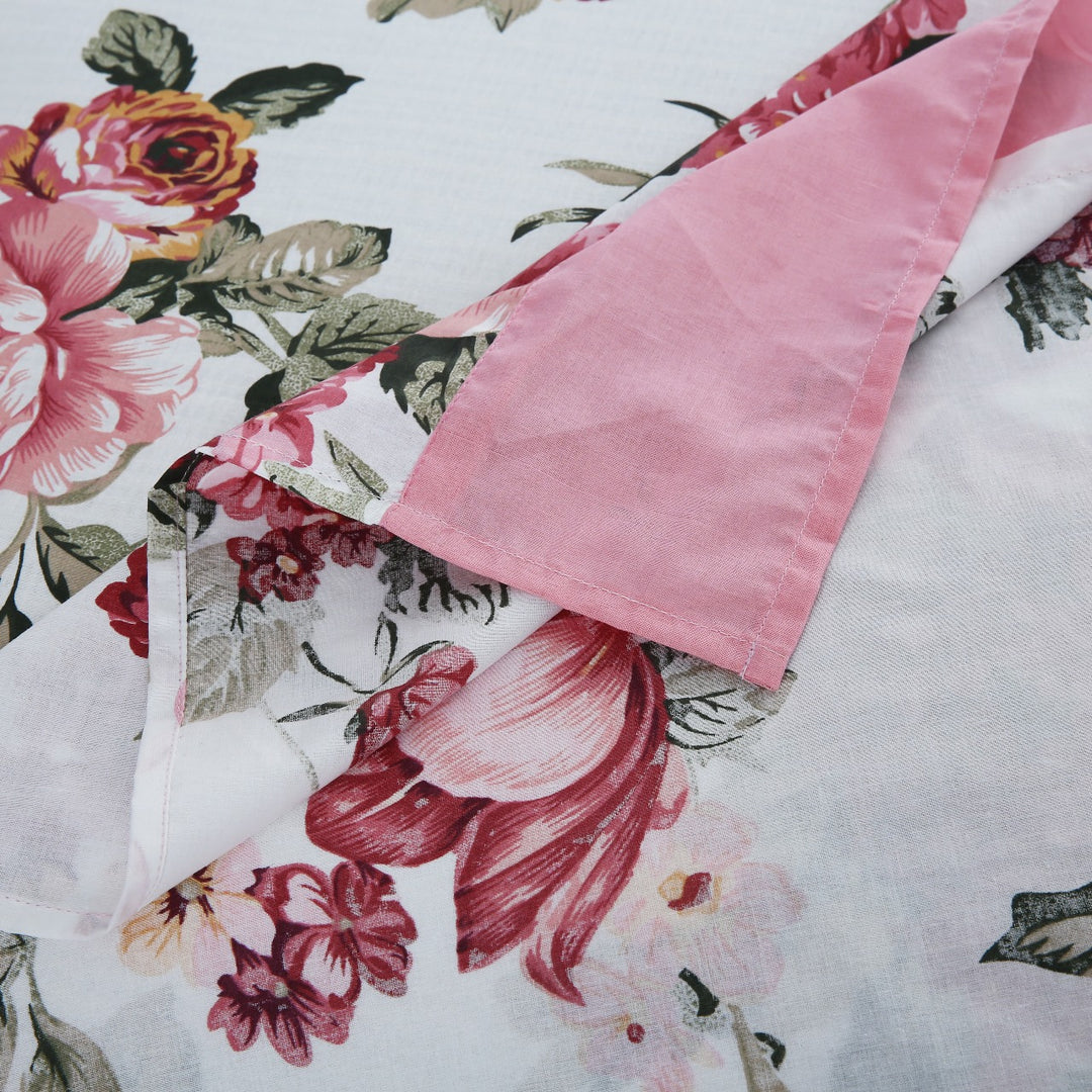 3 Pcs Cuffed Printed Bedsheet Set - 1417