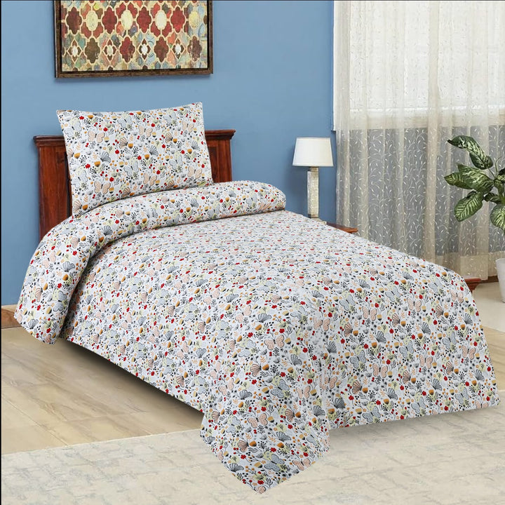 2 Pcs Luxury Single Printed Bed Sheet -1427