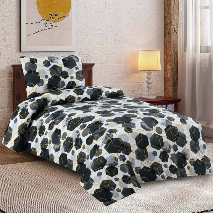 2 Pcs Luxury Single Printed Bed Sheet -1428