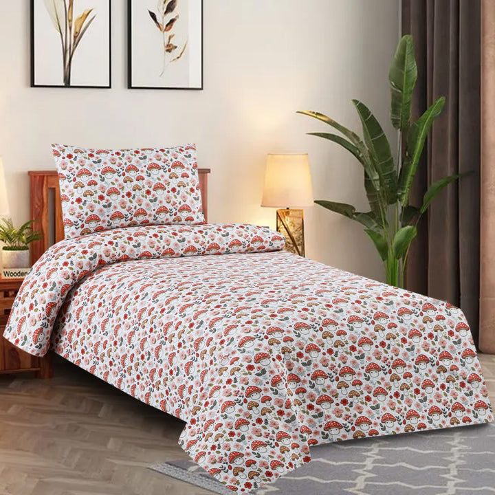 2 Pcs Luxury Single Printed Bed Sheet -1429
