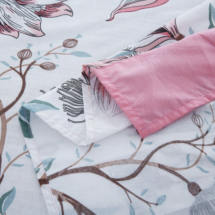3 Pcs Cuffed Printed Bedsheet Set - 1433