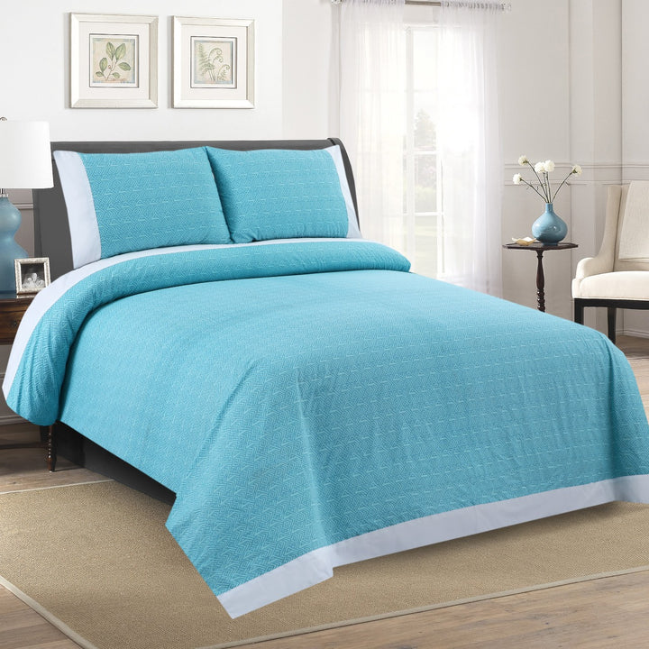 3 Pcs Cuffed Printed Bedsheet Set - 1434