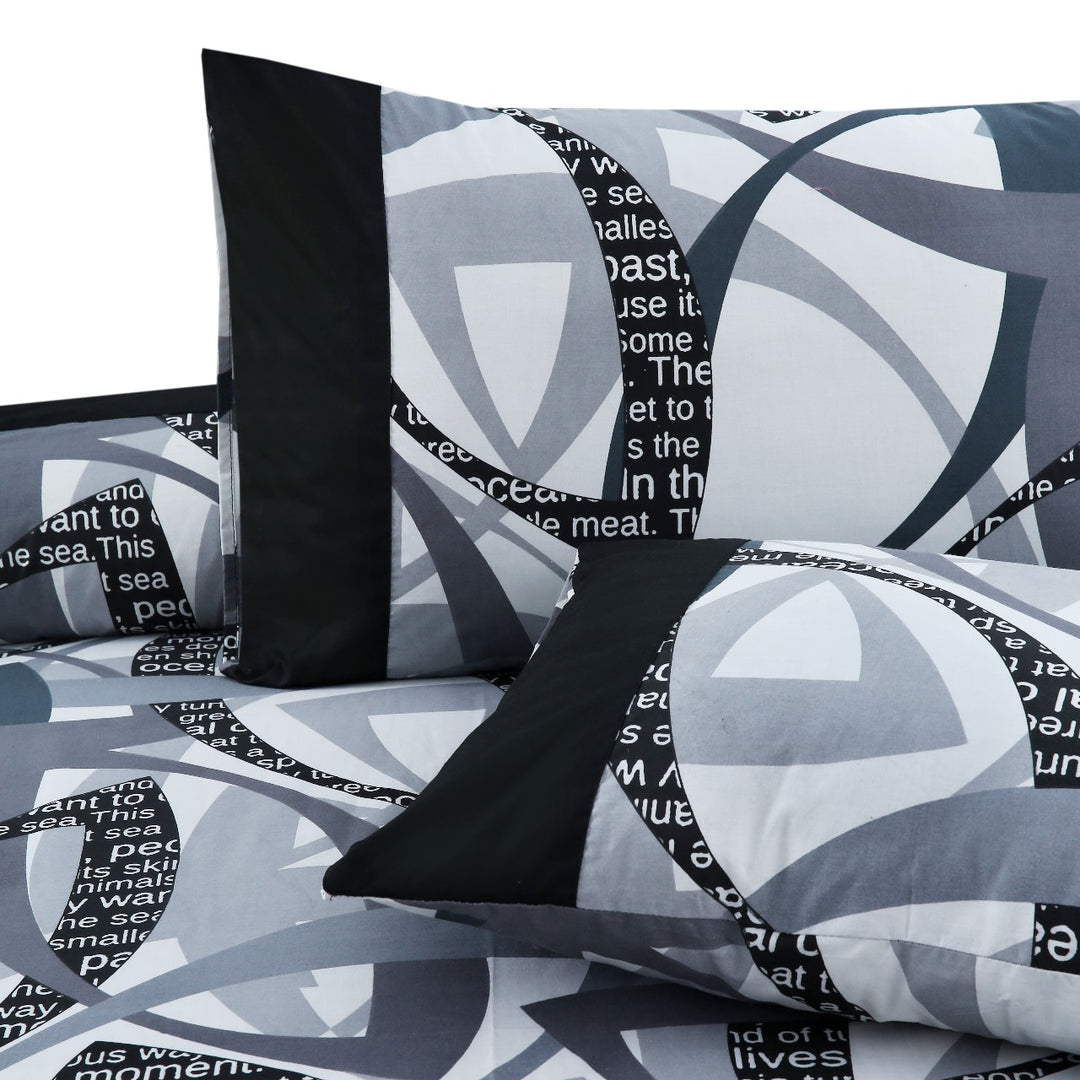 3 Pcs Cuffed Printed Bedsheet Set - 1436