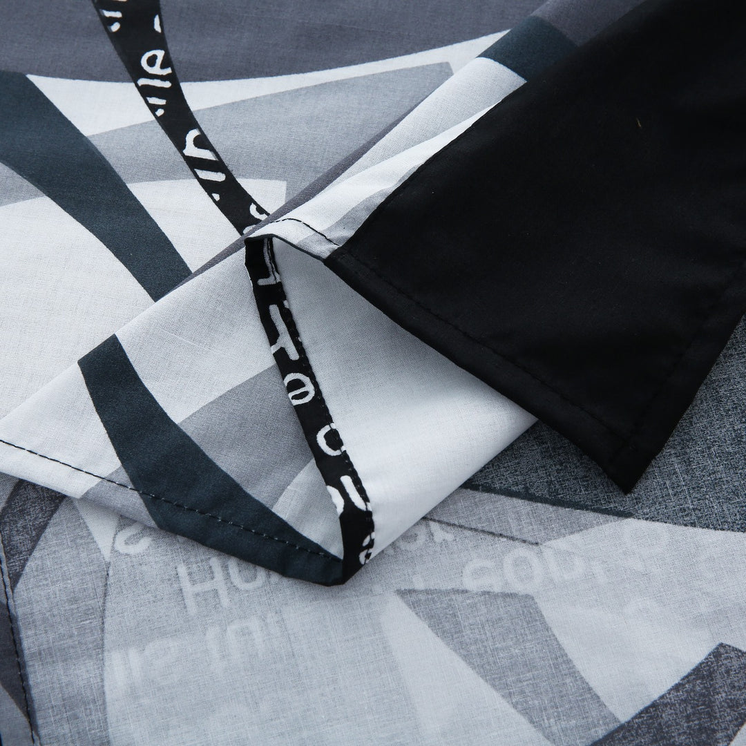 3 Pcs Cuffed Printed Bedsheet Set - 1436