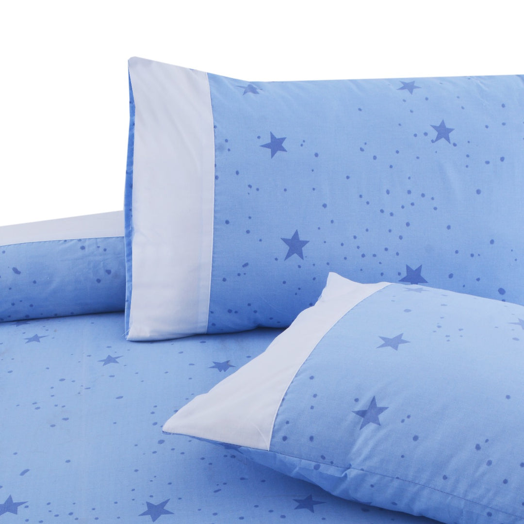 3 Pcs Cuffed Printed Bedsheet Set - 1437