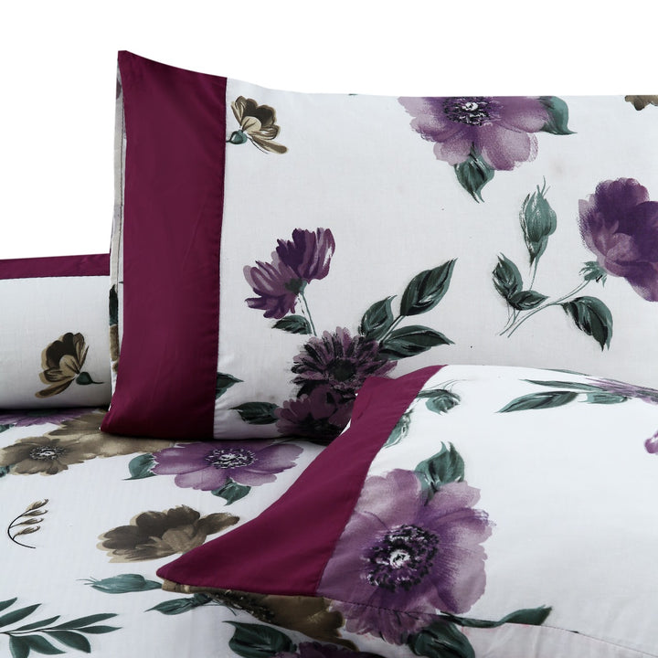 3 Pcs Cuffed Printed Bedsheet Set - 1442