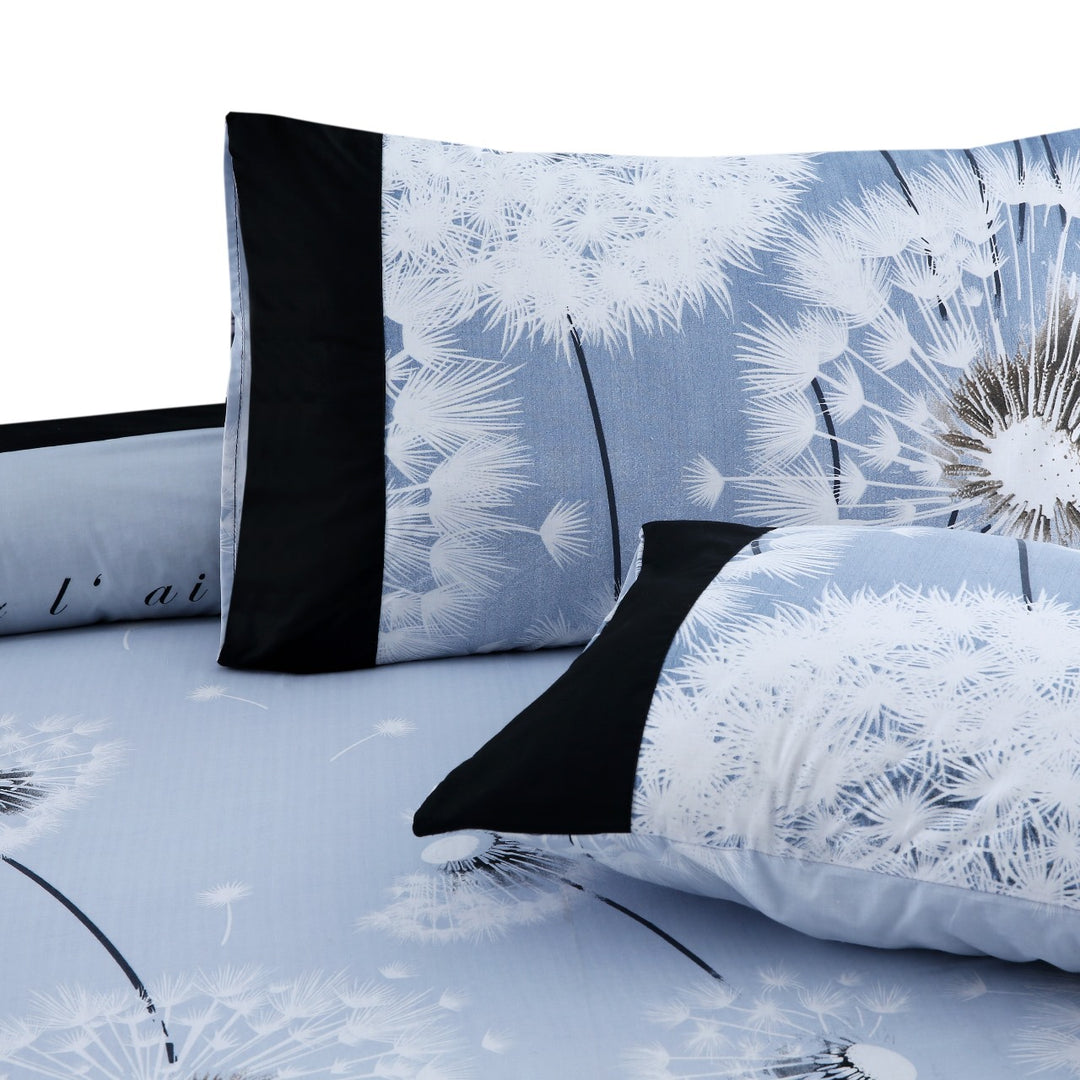3 Pcs Cuffed Printed Bedsheet Set - 1445