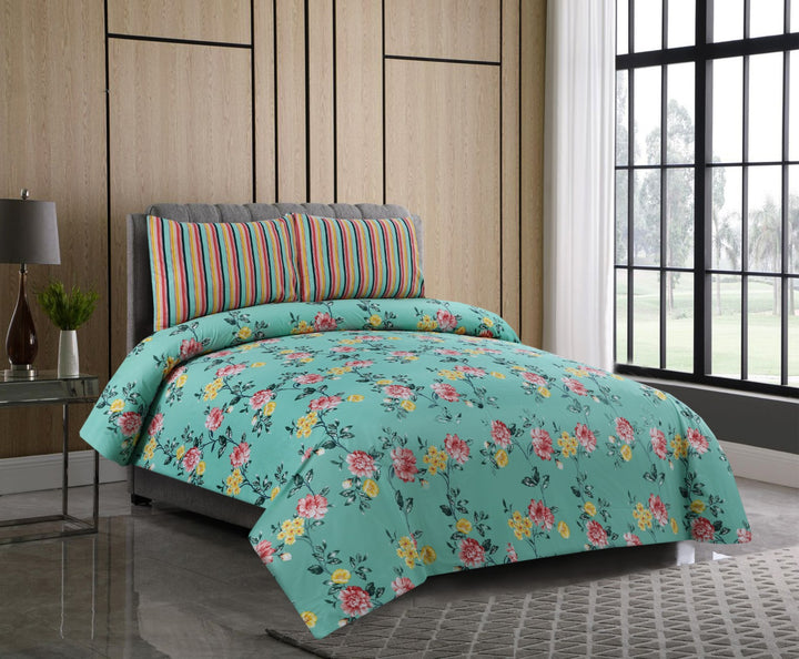3 Pcs Premium Printed Bedsheet Set - 1454