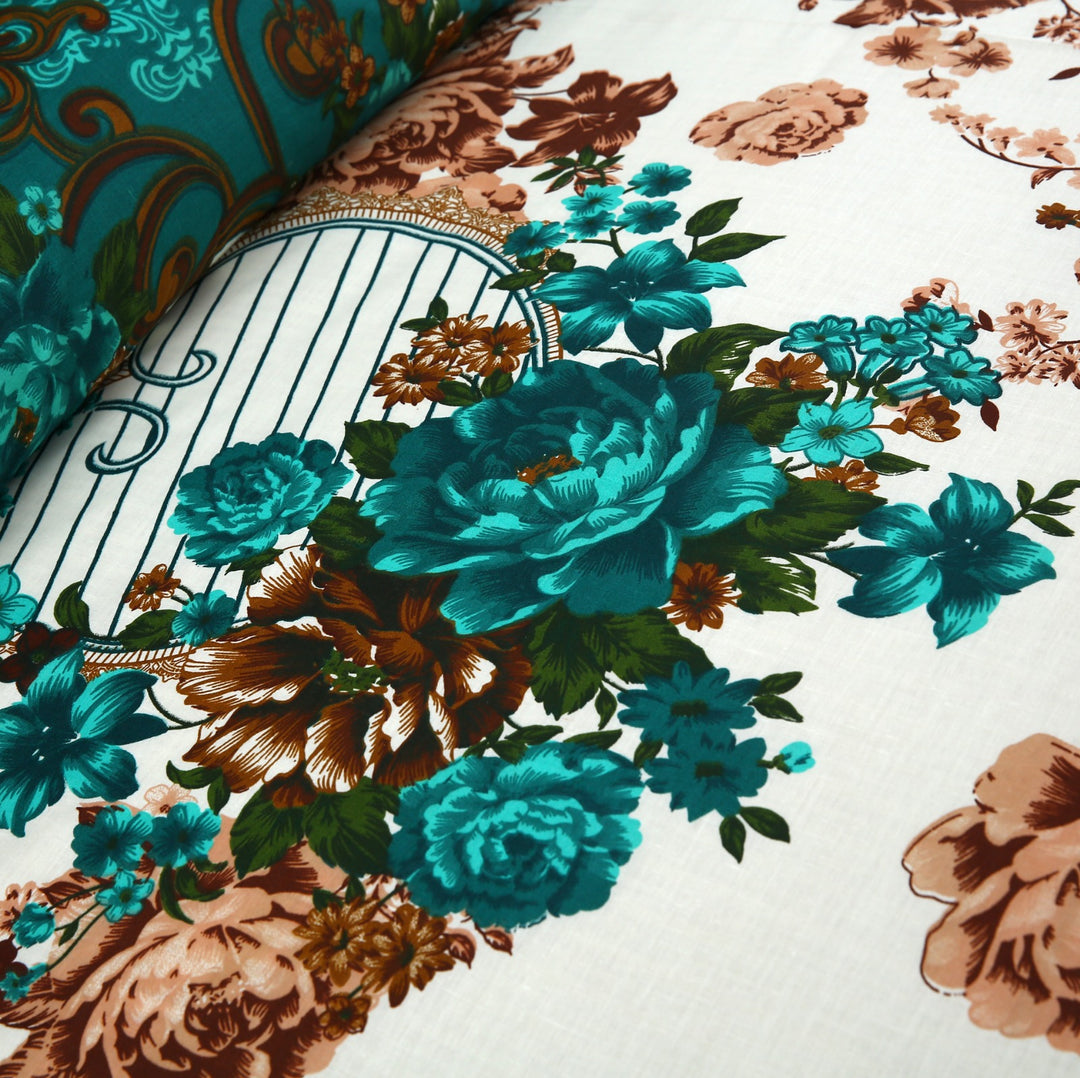 3 Pcs Premium Printed Bedsheet Set - 1455