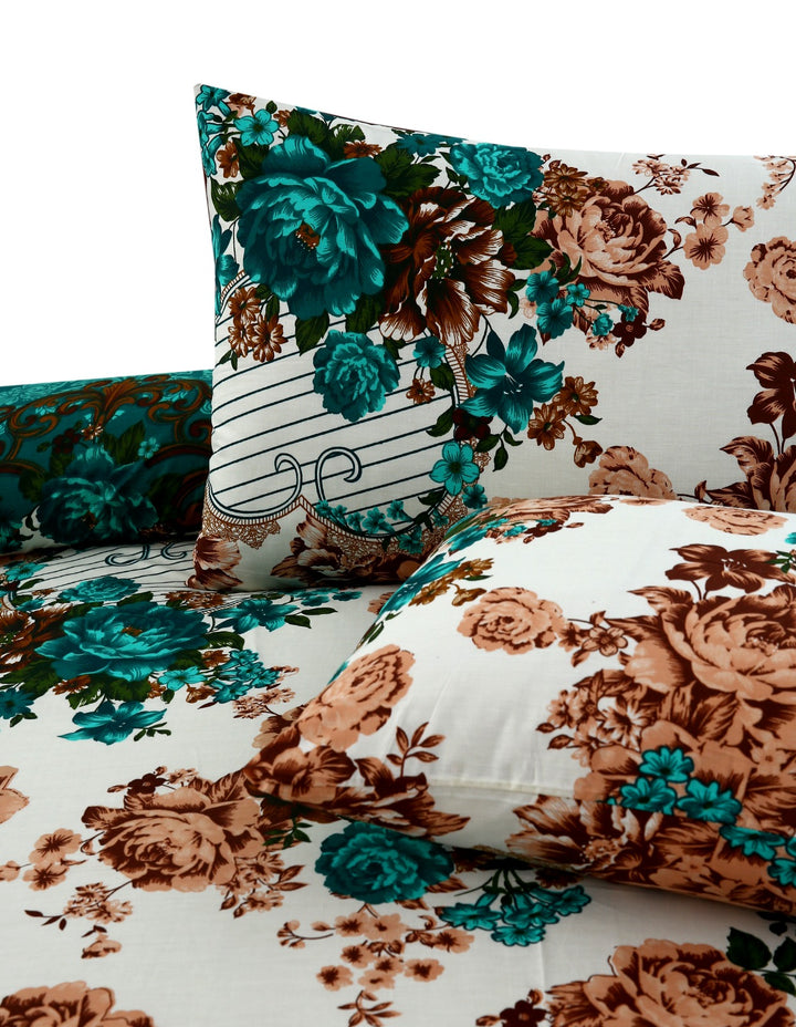 3 Pcs Premium Printed Bedsheet Set - 1455