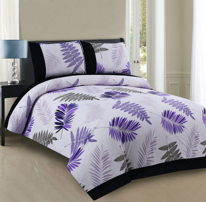 3 Pcs Cuffed Printed Bedsheet Set - 1465
