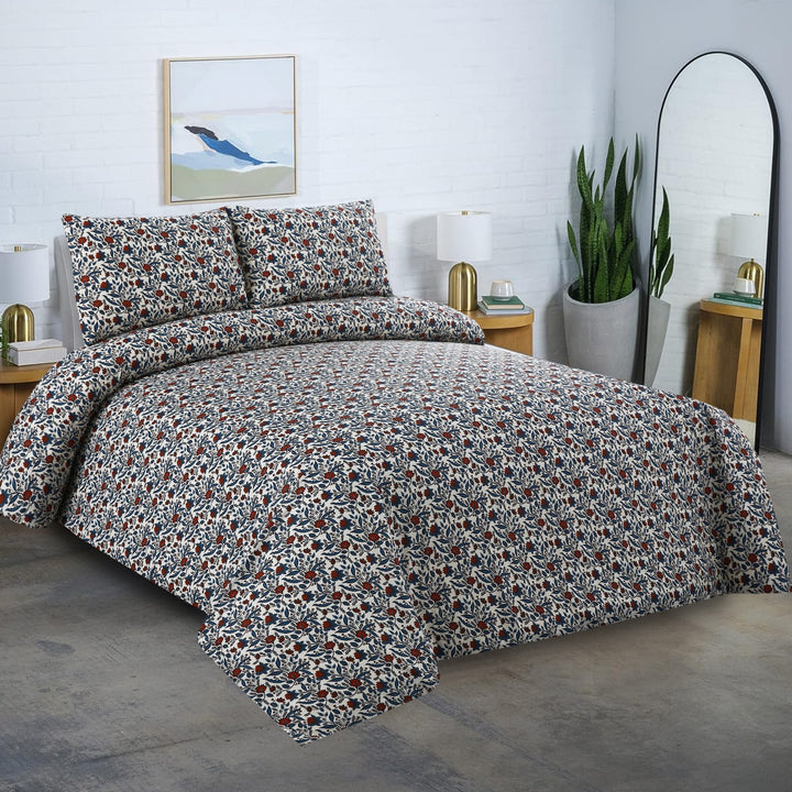 3 Pcs Premium Printed Bedsheet Set - 1466
