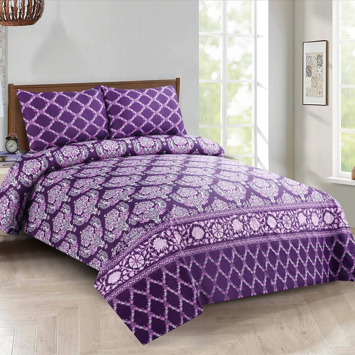 3 Pcs Premium Printed Bedsheet Set - 1467