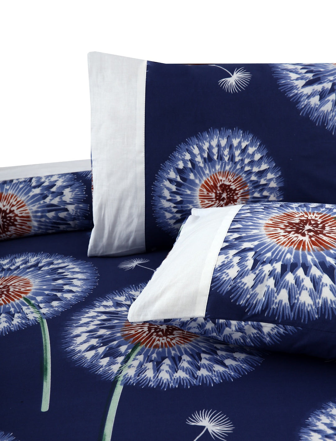 3 Pcs Cuffed Printed Bedsheet Set - 1470
