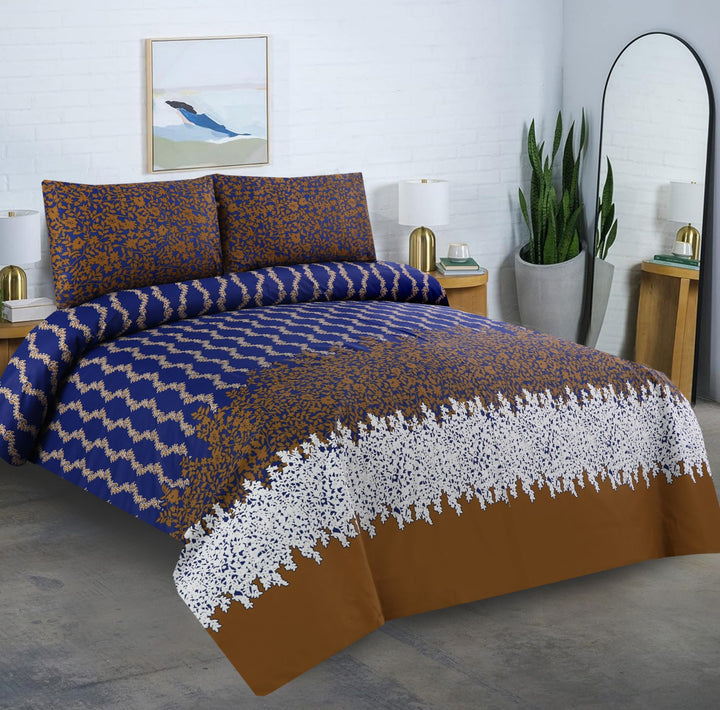 3 Pcs Premium Printed Bedsheet Set - 1463