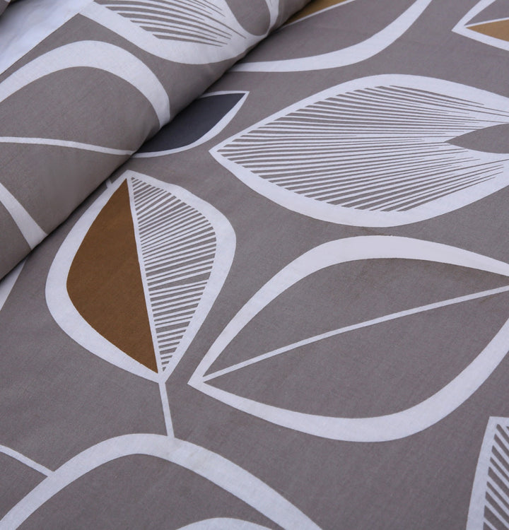 3 Pcs Cuffed Printed Bedsheet Set - 1475