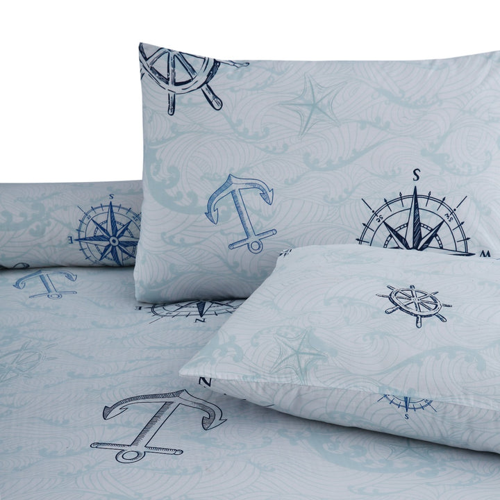 3 Pcs Cuffed Printed Bedsheet Set - 1482