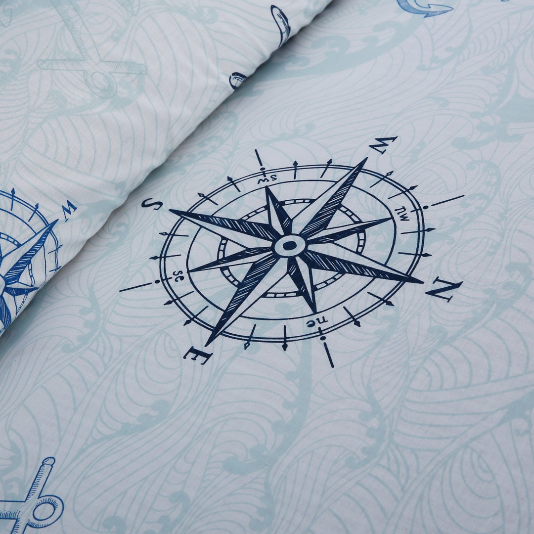 3 Pcs Cuffed Printed Bedsheet Set - 1482
