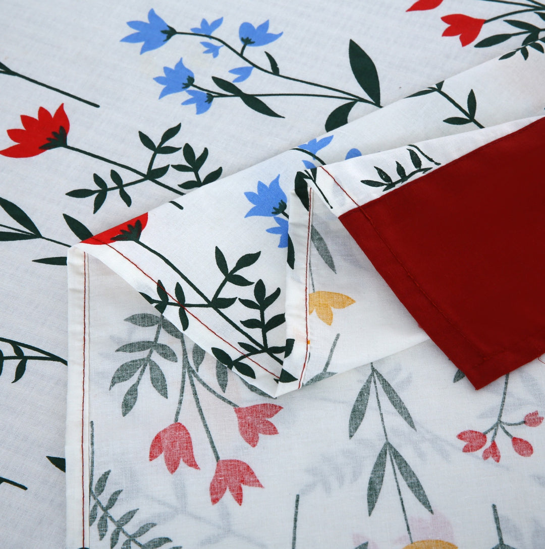 3 Pcs Cuffed Printed Bedsheet Set - 1486
