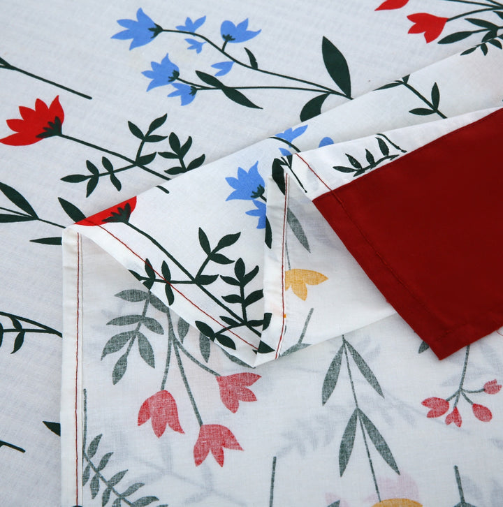 3 Pcs Cuffed Printed Bedsheet Set - 1486
