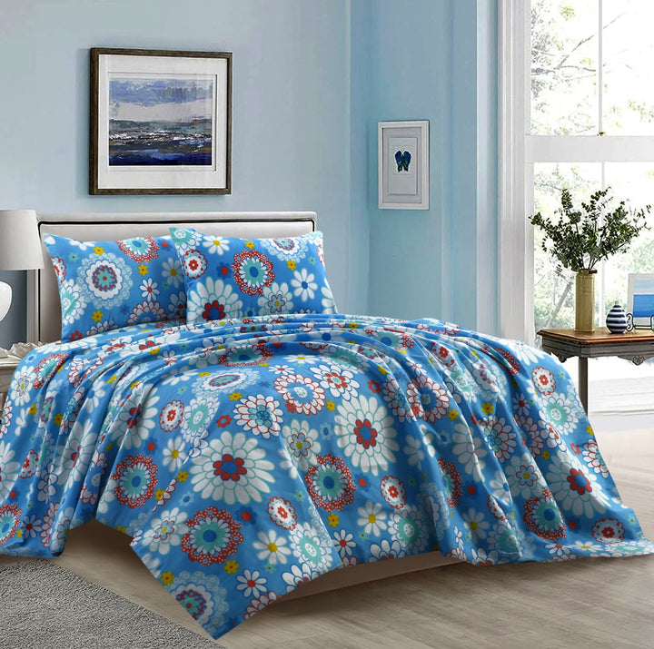 3 Pcs Premium Printed Bedsheet Set - 1491