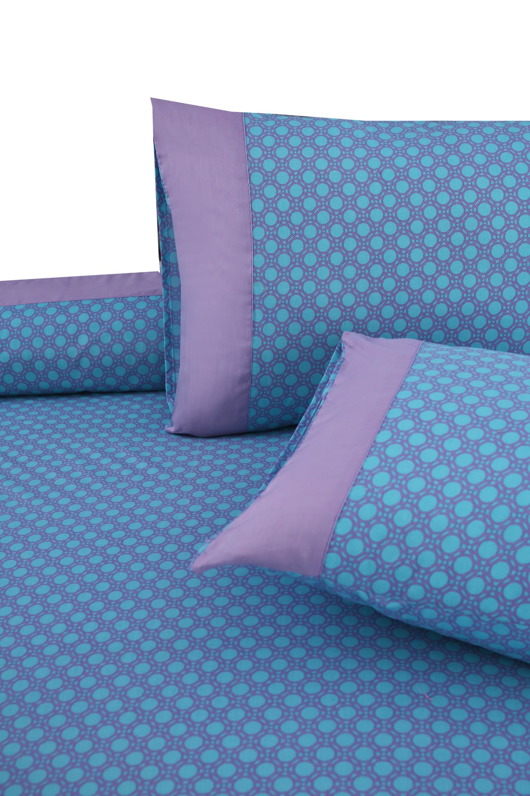 3 Pcs Cuffed Printed Bedsheet Set - 1500