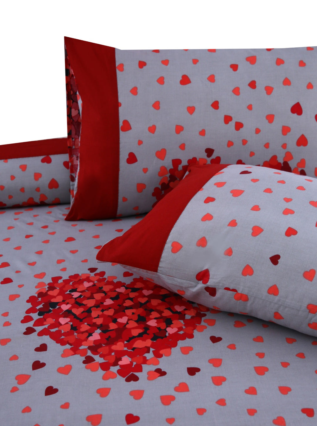 3 Pcs Cuffed Printed Bedsheet Set - 1501