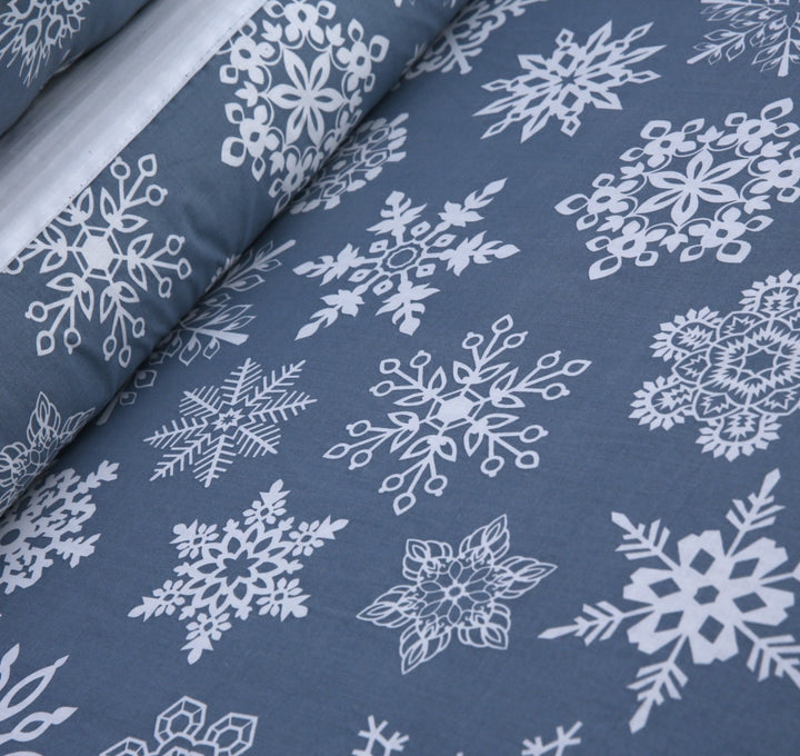 3 Pcs Cuffed Printed Bedsheet Set - 1515
