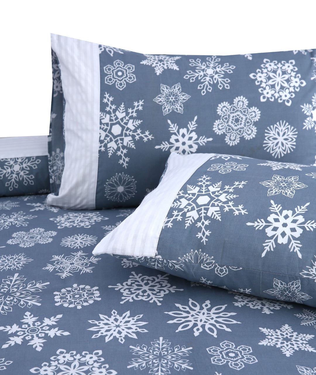 3 Pcs Cuffed Printed Bedsheet Set - 1515