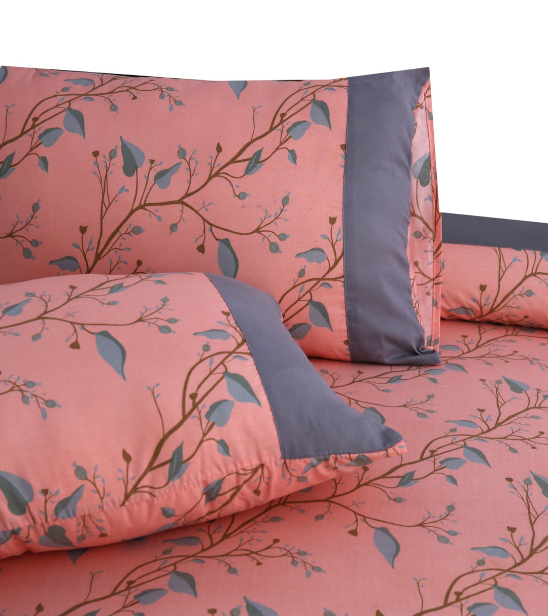 3 Pcs Cuffed Printed Bedsheet Set - 1518