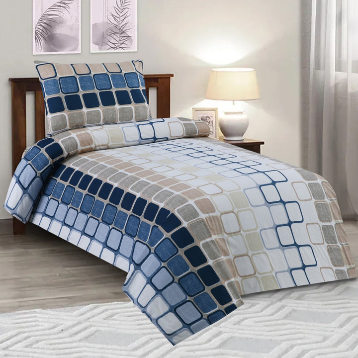 2 Pcs Luxury Single Printed Bed Sheet -1523