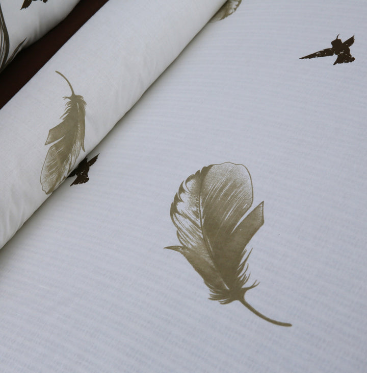 3 Pcs Cuffed Printed Bedsheet Set - 1525
