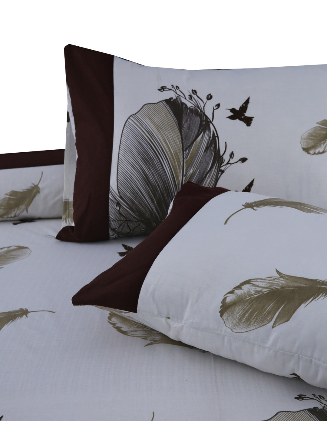 3 Pcs Cuffed Printed Bedsheet Set - 1525